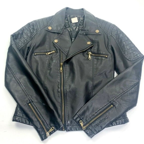 Billabong Womens Long Sleeve Zipper Moto Jacket - Picture 1 of 12